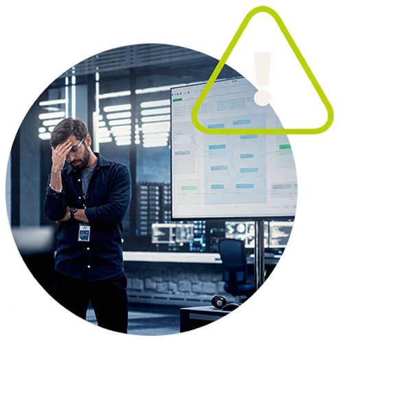 Projektmanager gestresst nach Milestone-Meeting